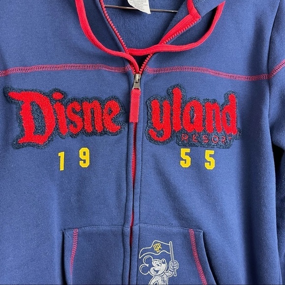 Disneyland Resort Embroidered Patch 1955 Full Zip Hooded Jacket Size Large - Picture 2 of 8